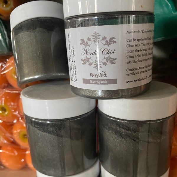 Fairy Dust, fargen Silver Sparkle - Sølvgrått glimmer pulver