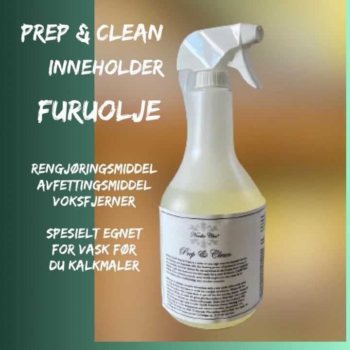 Spruteflaske med Rengjøringsmiddelet Prep & Clean med furuolje