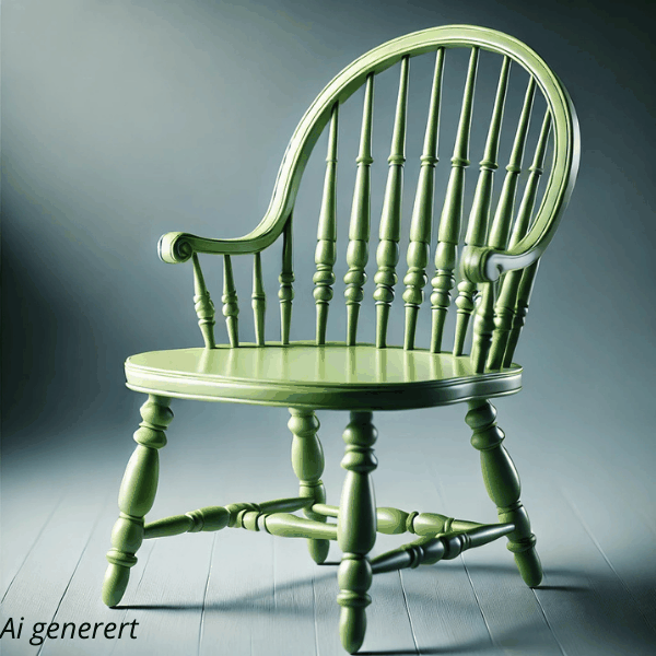 Matcha kalkmaling grå stol med naturlig, levende grønn nyanse.